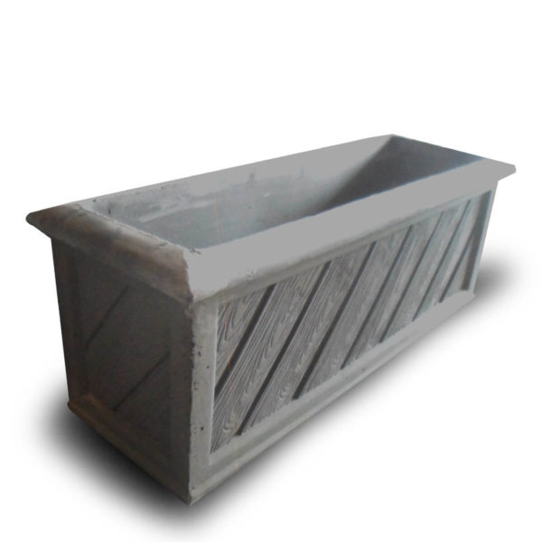 Bac à fleurs rectangulaire en ciment